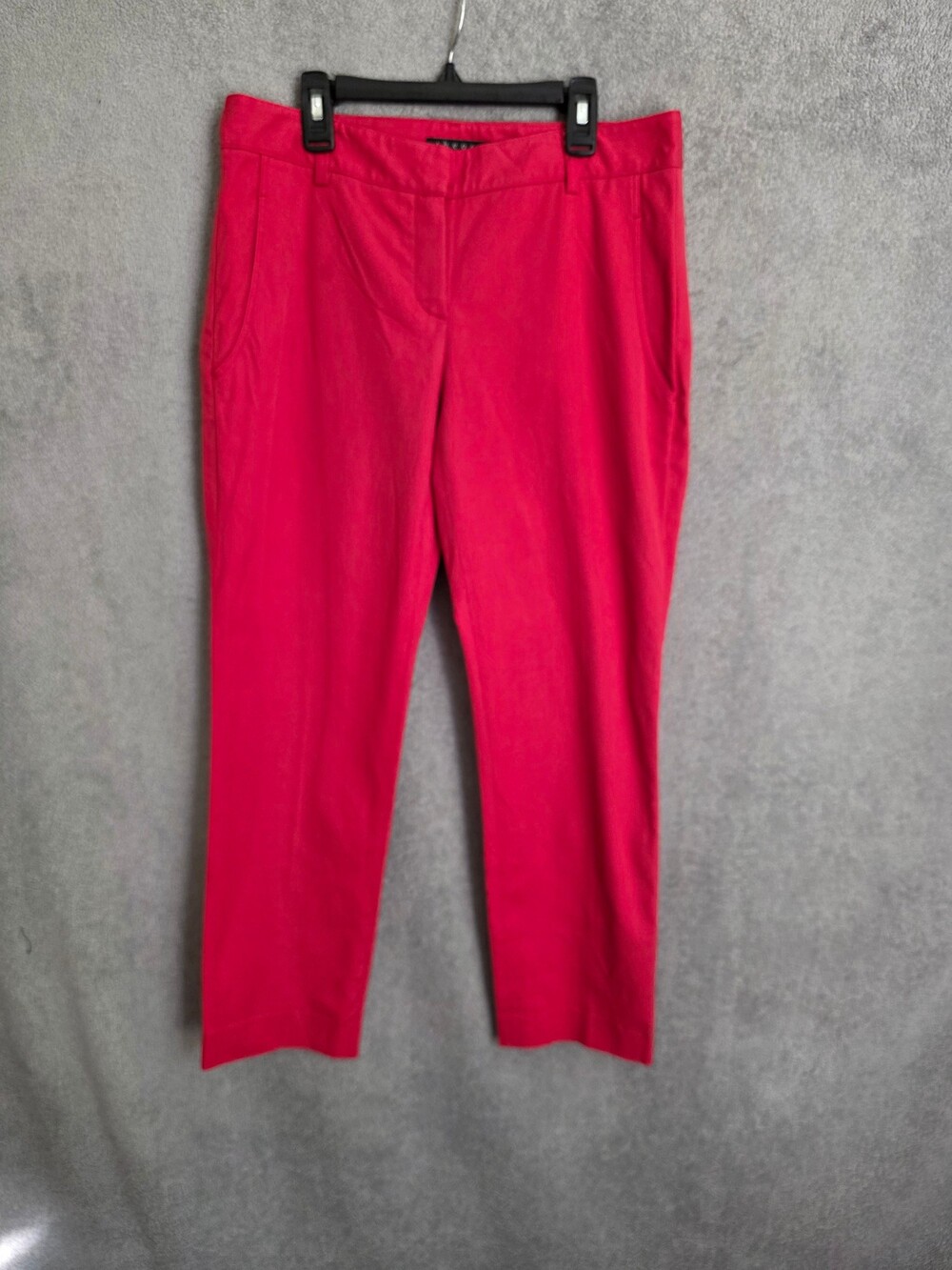 Theory Yanette C Red Women's Pants Size 6 Mid-rise Cropped Straight Leg Fit